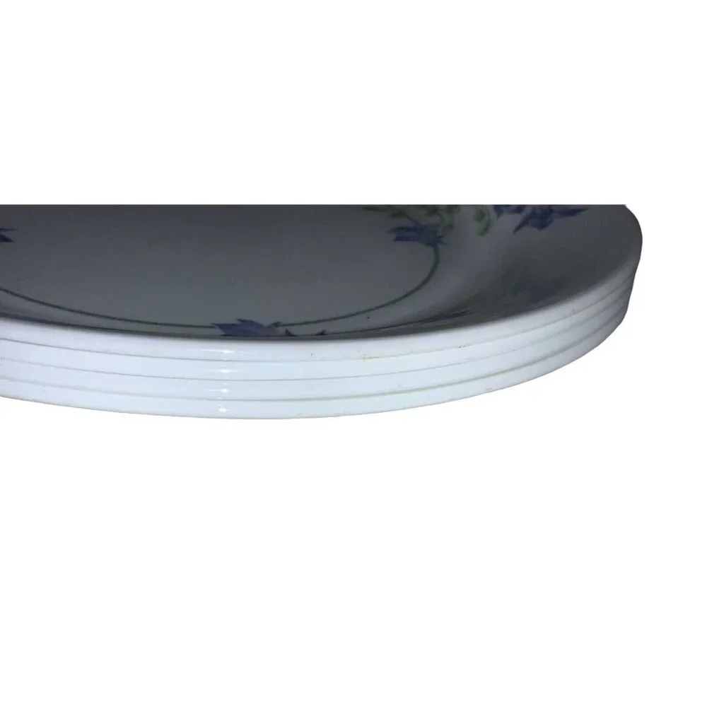 Corelle White Dinner Plate with Blue Floral Bellflower Design
